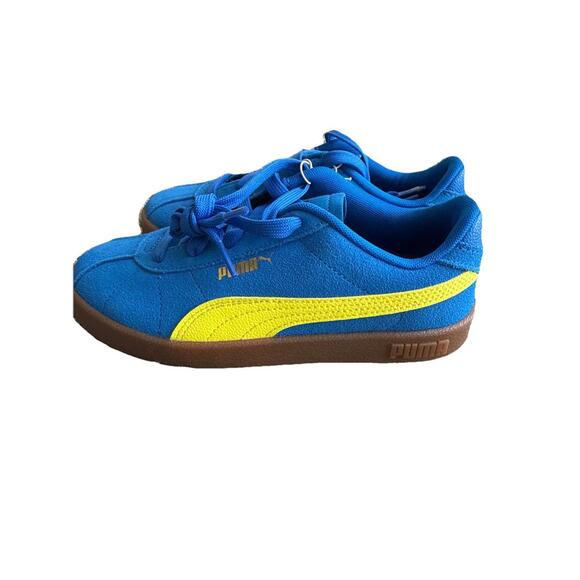 PUMA Kids Sneakers Bluebird Blue and Yellow Suede (Kid) Size 2 New - Picture 3 of 5
